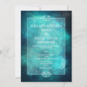 Nebula turquoise et Faire-part de mariage Chakra (Devant)