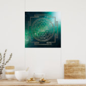 Nebula verte Sri Yantra - Poster (Cuisine)