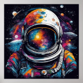 Nébuleuse de l'astronaute cosmique - Affiche carré (Devant)