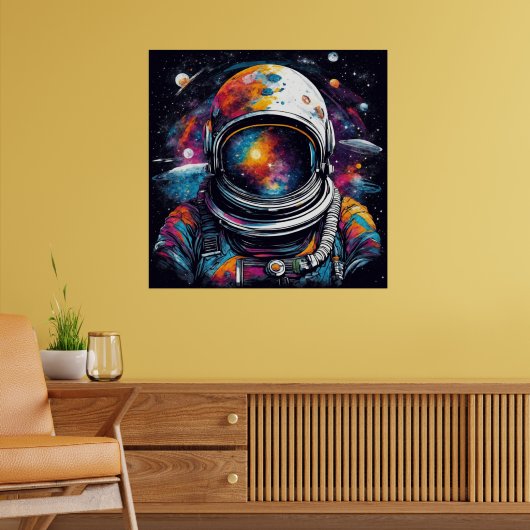 Nébuleuse de l'astronaute cosmique - Affiche carré (Salon 2)