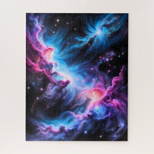 Nébuleuse Violette Bleue Puzzle de l'Espace Profon (Vertical)