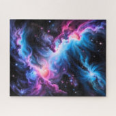 Nébuleuse Violette Bleue Puzzle de l'Espace Profon (Horizontal)