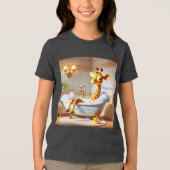 Neck Deep in Relaxation - Giraffe Bubble Bath Tri-Blend Shirt (Voorkant)