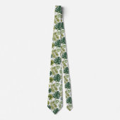Neck tie with a tropical leaf pattern stropdas (Voorkant)
