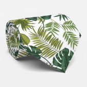 Neck tie with a tropical leaf pattern stropdas (Opgerold)