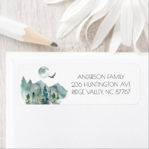 Neck van het Bos Nieuwe adreslabel Etiket