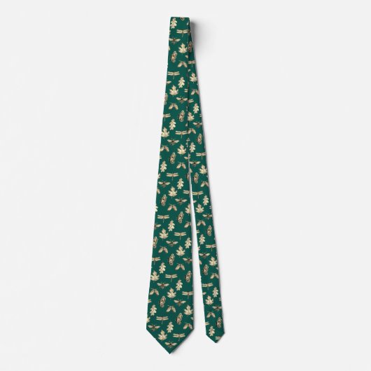 Necktie Natuur Patroon groen en goud Stropdas (Voorkant)