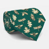 Necktie Natuur Patroon groen en goud Stropdas (Opgerold)