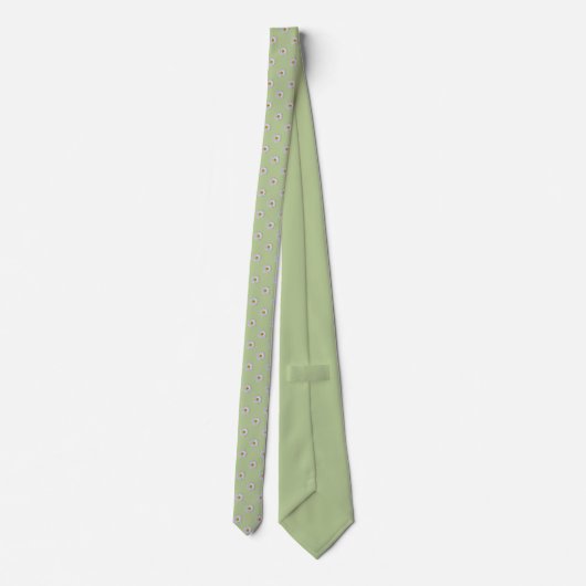 Necktie - New Daisy op Sage Stropdas (Achterkant)