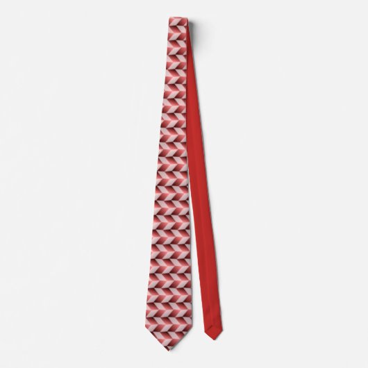 Necktie rood en wit geometrisch stropdas (Voorkant)