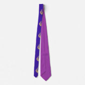 Necktie Royal Blue met Leaves & Lavender Stropdas (Achterkant)