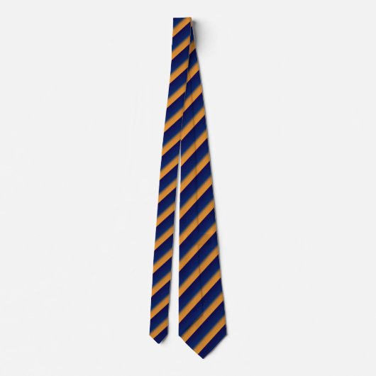 Necktie van Mannen met blauwe en Oranje streep Stropdas (Achterkant)