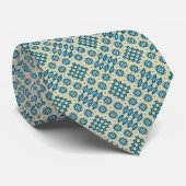 Necktie: Welsh Tapestry Pattern, Navy and Taupe Stropdas (Opgerold)