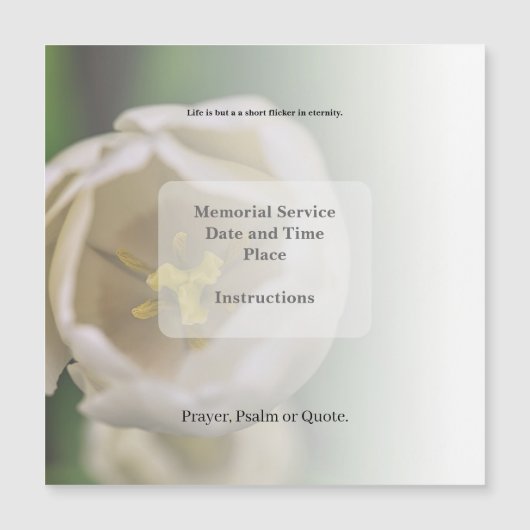 Nécrologie, Invitation funéraire (Devant)