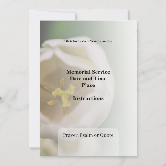 Nécrologie, Invitation funéraire (Devant)