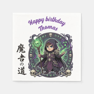 Necromancer Donkere Magie Anime Chibi Gamer Verjaa Servet