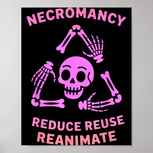 Necromancy Reduce Reuse Reanimate Skeleton Design Poster (Voorkant)