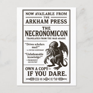 Necronomicon – nu verkrijgbaar bij Arkham Press Feestdagenkaart