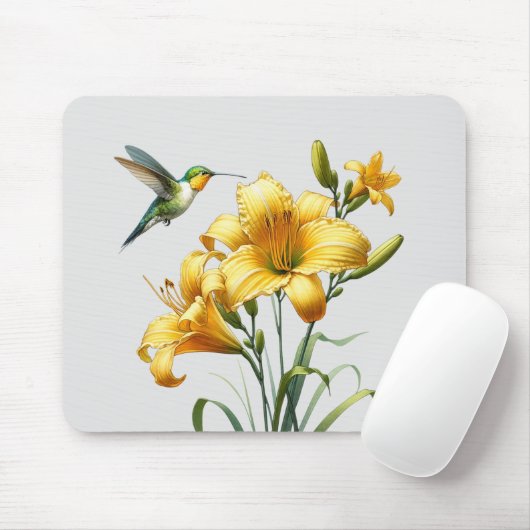 Nectar Blaster: Hummingbird & Lily Mousepad Muismat (Met muis)