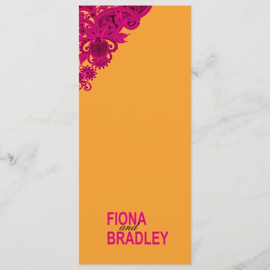 Nectarine aztèque de fuschia de menu de dîner de (Dos)