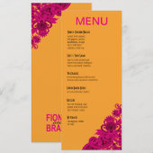 Nectarine aztèque de fuschia de menu de dîner de (Devant / Derrière)