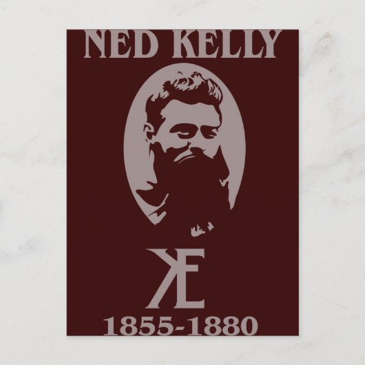 Ned Kelly Design Briefkaart (Voorkant)