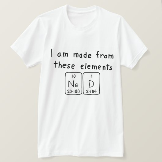 Ned periodiek lijstnaam shirt (Design voorkant)