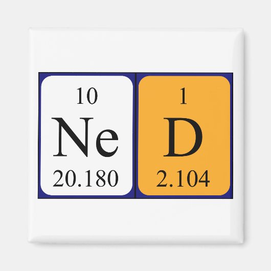 Ned periodieke table name magnet magneet (Voorkant)