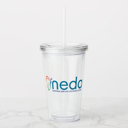 NEDA Logo acryltrommelaar Acryl Drinkbeker (Voorkant)