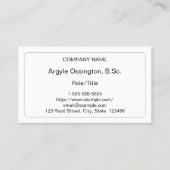 Nederig, Dapper, zakelijk Visitekaartje (Voorkant)