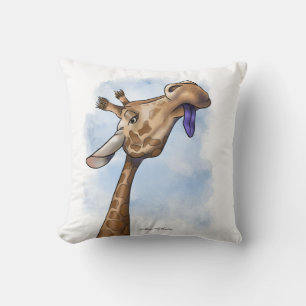 Nederig neerbuigende Giraffe Cartoon Kussen