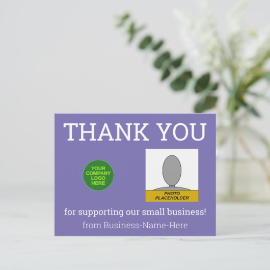 Nederige Dankkaart voor Kleine Onderneming Briefkaart (Staand voorkant)