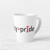 Nederigheid is groter dan trots latte mok (Rechterhoek)