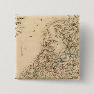 Nederland, België 2 Vierkante Button 5,1 Cm