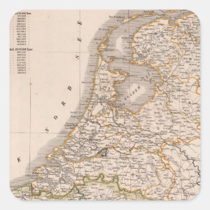 Nederland, België Vierkante Sticker