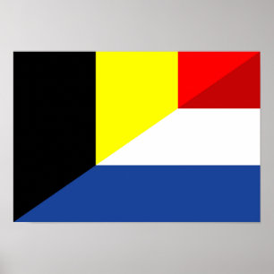 nederland belgië vlag halve vlag poster