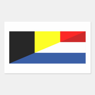 nederland belgië vlag halve vlag rechthoekige sticker