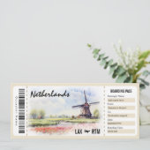 Nederland Boarding Pass Cadeaubon Kaart (Staand voorkant)