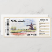 Nederland Boarding Pass Cadeaubon Kaart (Voorkant / Achterkant)