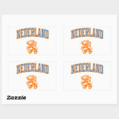 Nederland + Crest Rechthoekige Sticker (Vel)