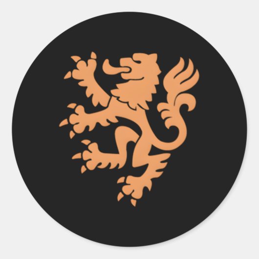 Nederland Emblem Lion Nederland Ronde Sticker (Voorkant)