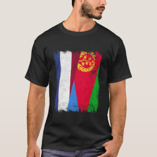 Nederland Eritrea Halve Vlag Nederlandse Eritrese T-shirt