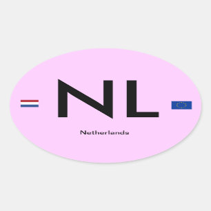 Nederland* Euro-achtige Bumpersticker (Nederland) Ovale Sticker