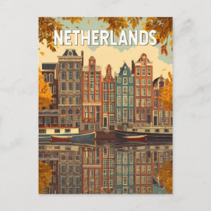 Nederland Illustratie Reis Kunst Vintage Briefkaart
