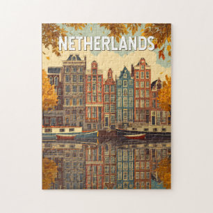 Nederland Illustratie Reis Kunst Vintage Legpuzzel