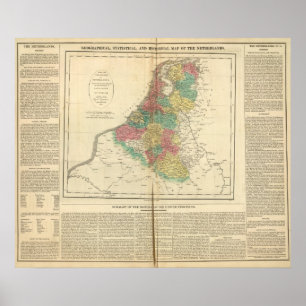 Nederland, kaart Beligium Atlas Poster