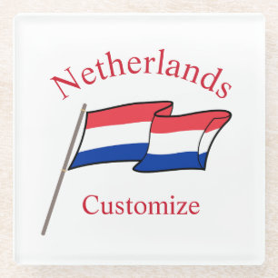 Nederland Land Vlag Thunder_Cove Glazen Onderzetter