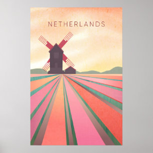 Nederland Minimaal Reisposter Poster