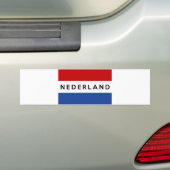 nederland - nederland - tekstnaam nederland nederl bumpersticker (Op auto)