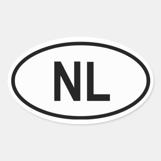 Nederland "NL" Ovale Sticker (Voorkant)